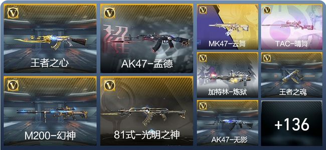 穿越火线：枪战王者V6 7王者武器 145英雄武器 5英雄角色 307万化 枪圣