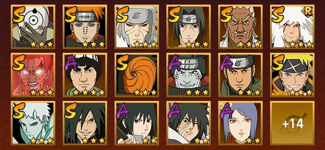 火影忍者V9 11S忍 20A忍 117忍 1407S碎片 14通灵 600W战力 前1000名 上忍