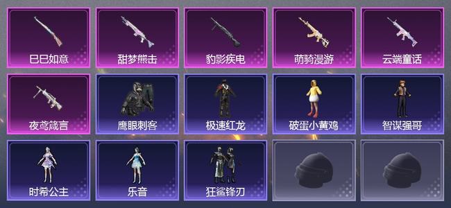 和平精英【苹果版】0载具 0升级枪 2粉装 0尾迹 109套装 0热力 5印记