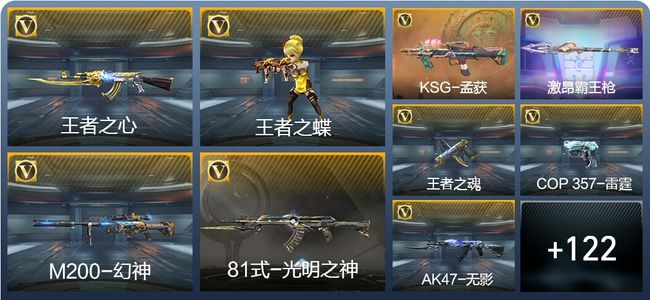 穿越火线：枪战王者V2 4王者武器 142英雄武器 4英雄角色 199万化 专家S