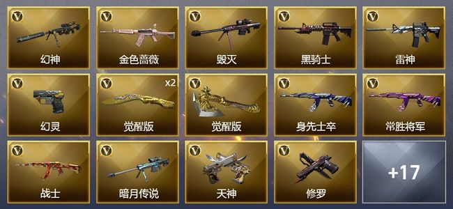 穿越火线（CF）1王者武器 35V武器 1V角色 7皮肤 可排位 新锐