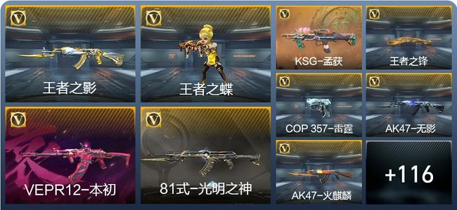 穿越火线:枪战王者V7 4王者武器 135英雄武器 3英雄角色 294万化 枪王SSS