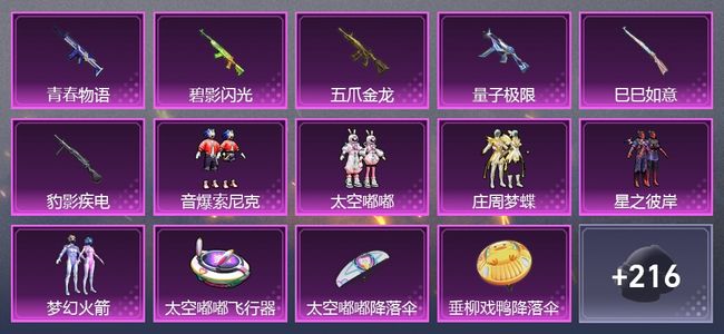 和平精英6升级枪 5粉装 1尾迹 123套装 51519热力 7印记