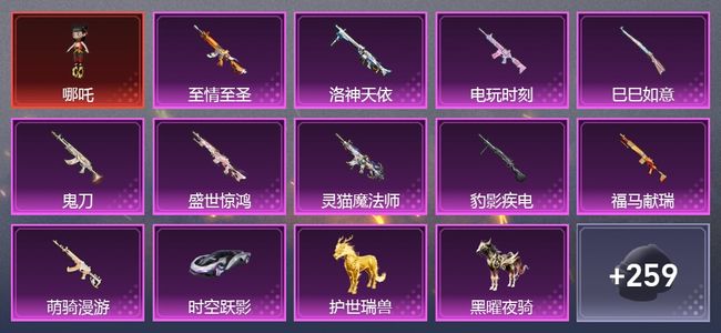 和平精英3载具 10升级枪 8粉装 9尾迹 153套装 76426热力 6印记