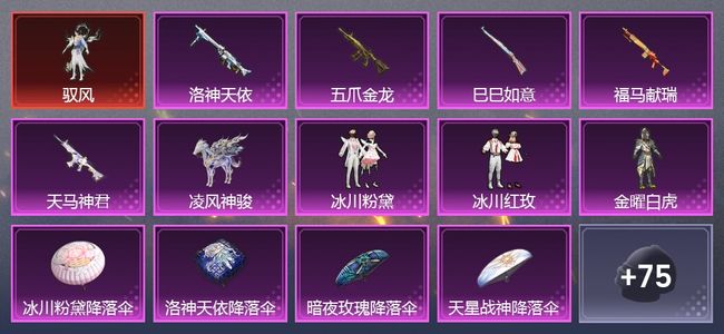 和平精英1载具 5升级枪 3粉装 1尾迹 37套装 20395热力 2印记