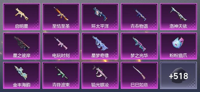 和平精英2载具 27升级枪 22粉装 10尾迹 407枪皮 301套装 141518热力 22印记