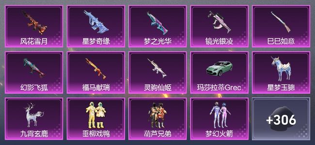 和平精英3载具 8升级枪 10粉装 3尾迹 224枪皮 164套装 77962热力 8印记