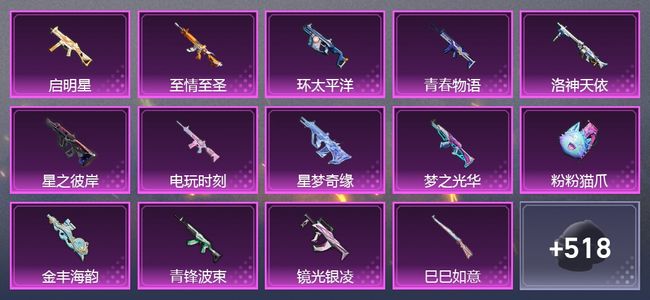 和平精英2载具 27升级枪 22粉装 10尾迹 407枪皮 301套装 141518热力 22印记