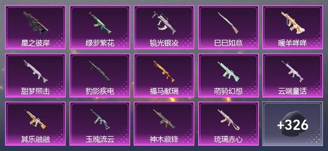 和平精英1载具 14升级枪 5粉装 2尾迹 212套装 77234热力 11印记