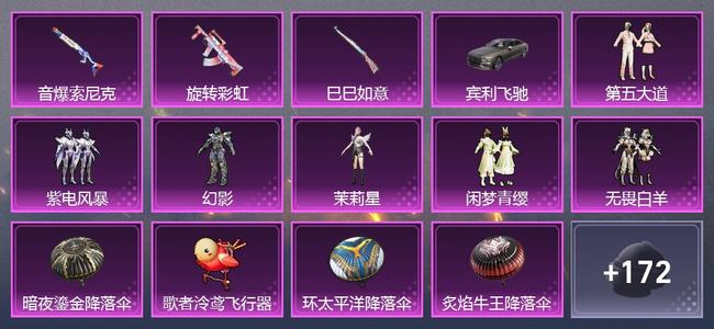 和平精英【苹果版】1载具 3升级枪 6粉装 3尾迹 84套装 41739热力 9印记
