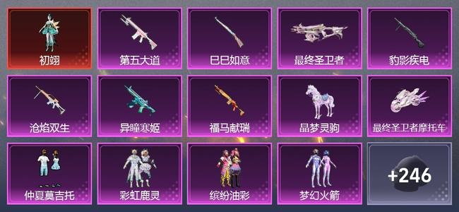 和平精英【苹果版】2载具 7升级枪 12粉装 7尾迹 159套装 66297热力 10印记