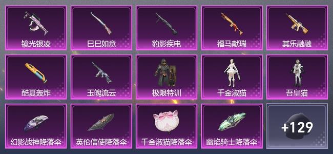 和平精英【苹果版】0载具 7升级枪 3粉装 2尾迹 106套装 40665热力 7印记