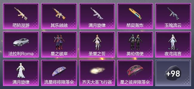 和平精英【苹果版】1载具 5升级枪 5粉装 3尾迹 67套装 31941热力 5印记