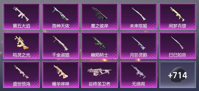 和平精英2载具 25升级枪 33粉装 19尾迹 370套装 179122热力 20印记