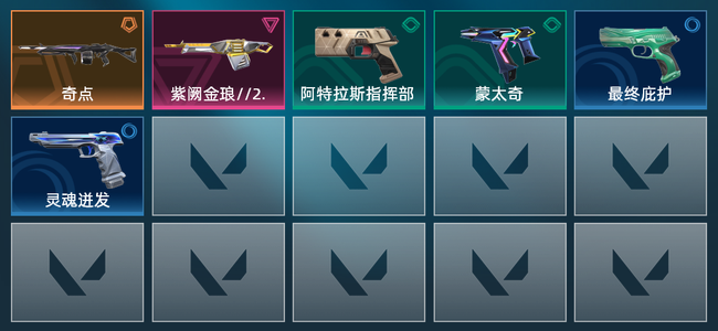 无畏契约1橙皮 1紫皮 6皮肤 2880皮肤总价值 165已用源晶