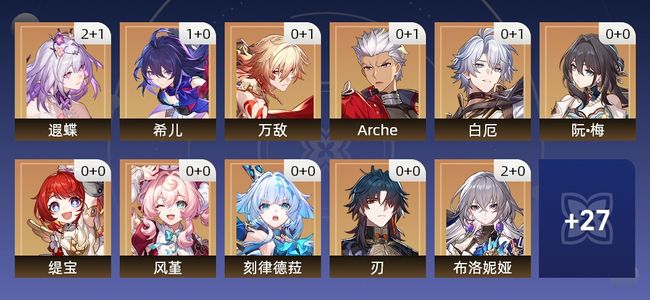崩坏：星穹铁道31黄 22角色黄 9光锥黄 16五星角色 5五星光锥 70级 女主