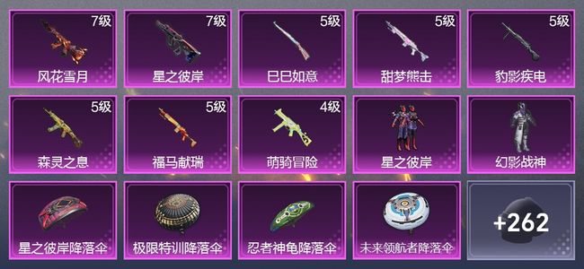 和平精英8升级枪 2粉装 161枪皮 118套装 4,8610热力 10印记 王牌