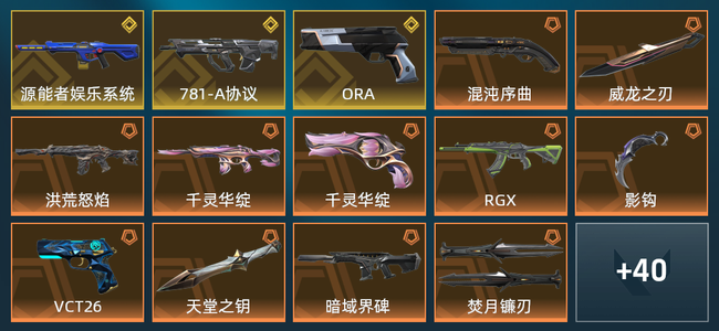 无畏契约3金皮 15橙皮 12紫皮 54皮肤 4,7190皮肤总价值 505已用源晶 黄金