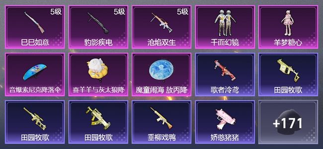 和平精英3升级枪 2粉装 114枪皮 80套装 29942热力 5印记