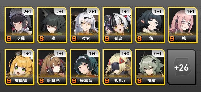 绝区零72黄 54角色黄 25S角色 15S音擎 19S邦布 男主 60