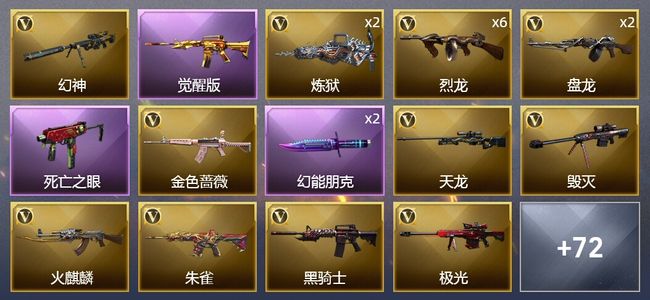 穿越火线（CF）4王者武器 3炫金武器 81V武器 1V角色 29皮肤 可排位 新锐