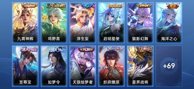 王者荣耀V8 1典藏 1星传说 5传说 74史诗 312皮肤 尊贵铂金II