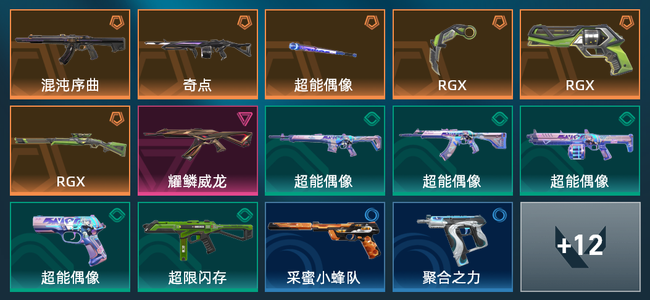 无畏契约6橙皮 1紫皮 26皮肤 10830皮肤总价值 225已用源晶