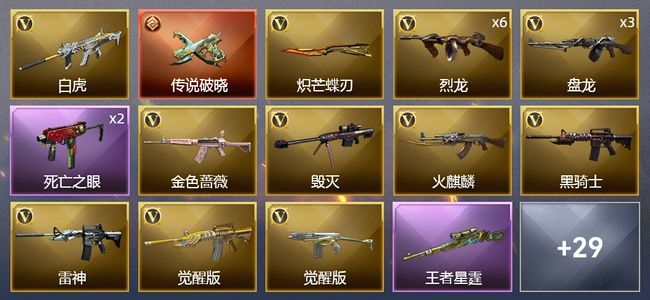 穿越火线（CF）1传说武器 1王者武器 55V武器 3V角色 13皮肤 可排位 传奇