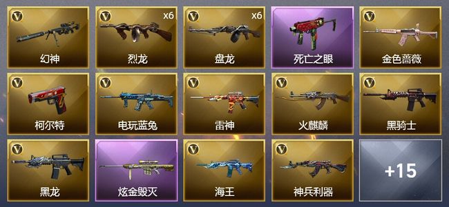 穿越火线（CF）1炫金武器 51V武器 1V角色 8皮肤 可排位 传奇