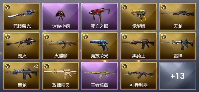 穿越火线（CF）1王者武器 27V武器 3V角色 5皮肤 可排位 新锐