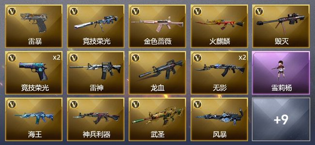 穿越火线（CF）45V武器 1V角色 10皮肤 可排位 传奇