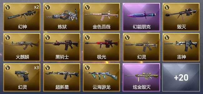 穿越火线（CF）2炫金武器 52V武器 3V角色 10皮肤 可排位 新锐