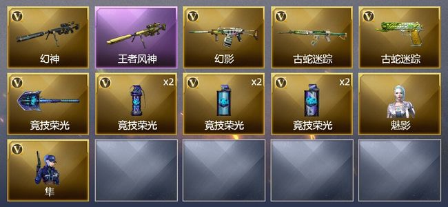 穿越火线（CF）1王者武器 11V武器 1V角色 2皮肤 可排位 新锐