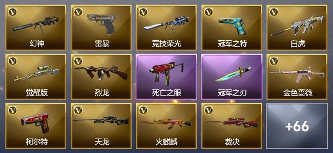 穿越火线（CF）12王者武器 5炫金武器 98V武器 27V角色 32皮肤 可排位