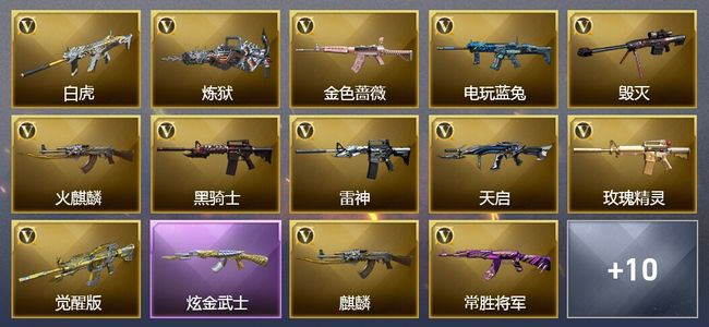 穿越火线（CF）2王者武器 1炫金武器 27V武器 14V角色 8皮肤 可排位