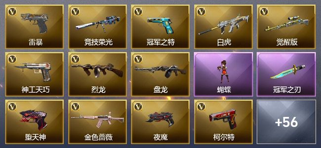 穿越火线（CF）9王者武器 1炫金武器 93V武器 35V角色 32皮肤 可排位