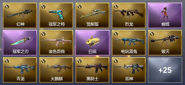 穿越火线（CF）4王者武器 2炫金武器 37V武器 28V角色 28皮肤 可排位