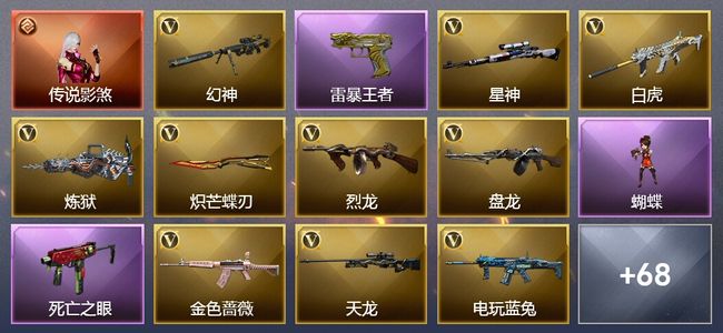 穿越火线（CF）1传说角色 13王者武器 2炫金武器 99V武器 28V角色 48皮肤 可排位