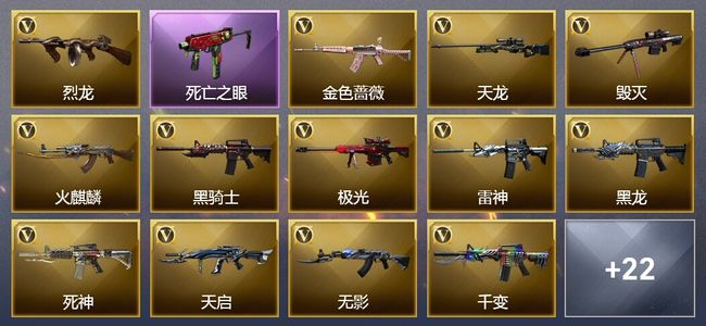 穿越火线（CF）1王者武器 3炫金武器 50V武器 10V角色 3皮肤 可排位