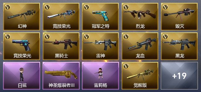 穿越火线（CF）2王者武器 2炫金武器 30V武器 13V角色 13皮肤 可排位