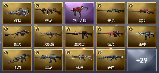 穿越火线（CF）8王者武器 3炫金武器 57V武器 5V角色 24皮肤 可排位