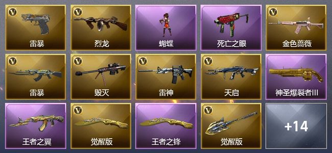 穿越火线（CF）4王者武器 39V武器 17V角色 10皮肤 可排位