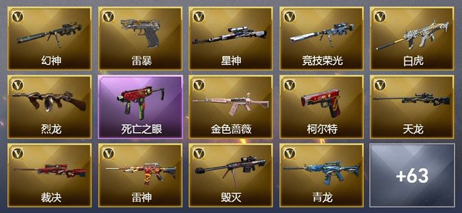 穿越火线（CF）12王者武器 5炫金武器 105V武器 34V角色 36皮肤 可排位