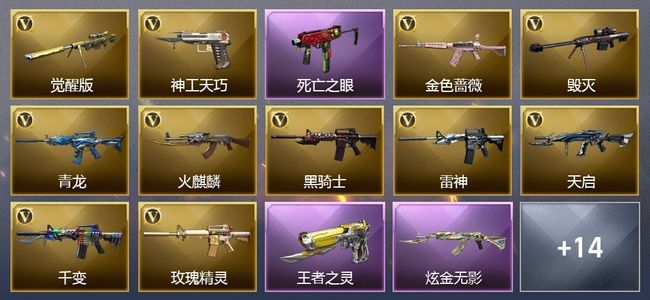 穿越火线（CF）5王者武器 3炫金武器 47V武器 11V角色 4皮肤 可排位