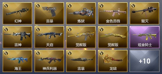 穿越火线（CF）2王者武器 1炫金武器 24V武器 11V角色 6皮肤 可排位