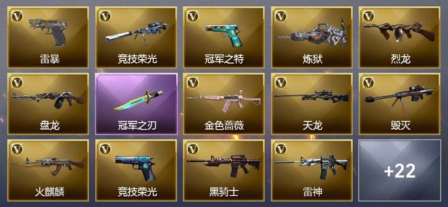 穿越火线（CF）4王者武器 3炫金武器 46V武器 12V角色 11皮肤 可排位