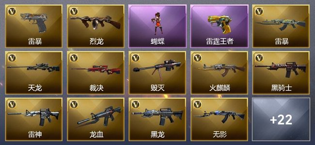 穿越火线（CF）4王者武器 1炫金武器 55V武器 19V角色 15皮肤 可排位