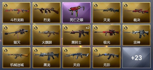 穿越火线（CF）1炫金武器 33V武器 12皮肤 可排位 传奇