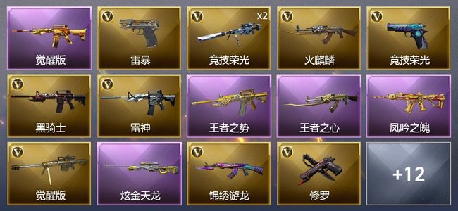 穿越火线（CF）4王者武器 1炫金武器 37V武器 7皮肤 可排位 新锐