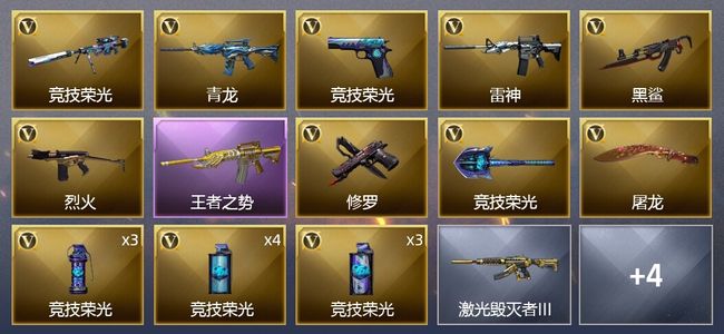 穿越火线（CF）1王者武器 19V武器 2V角色 4皮肤 可排位 大师